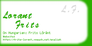 lorant frits business card