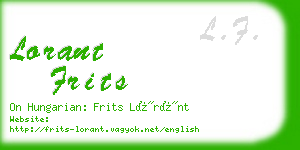 lorant frits business card